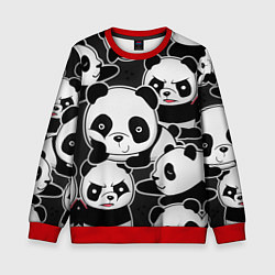 Свитшот детский Смешные панды, цвет: 3D-красный