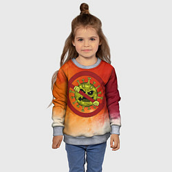 Свитшот детский Арест Ковид, цвет: 3D-меланж — фото 2