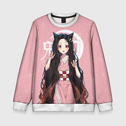 Свитшот детский Nezuko, цвет: 3D-белый