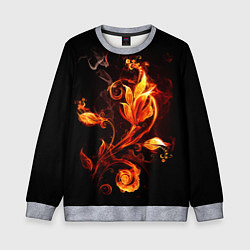 Свитшот детский Огненный цветок, цвет: 3D-меланж