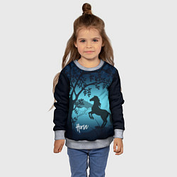 Свитшот детский Конь, цвет: 3D-меланж — фото 2