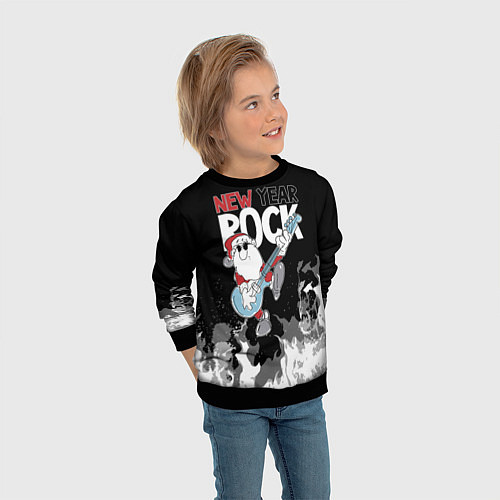 Детский свитшот New year rock / 3D-Черный – фото 3
