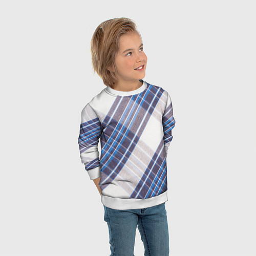 Детский свитшот Шотландка Z / 3D-Белый – фото 3