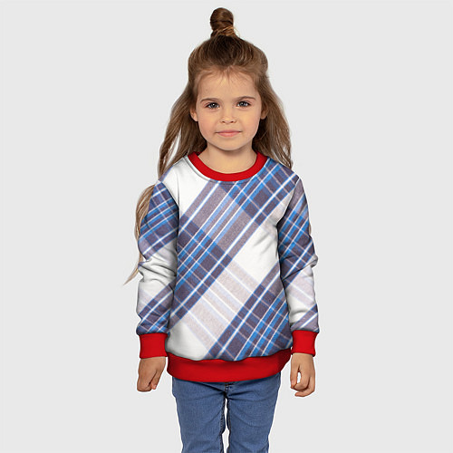 Детский свитшот Шотландка Z / 3D-Красный – фото 4