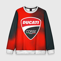 Свитшот детский Ducati Corse logo, цвет: 3D-белый