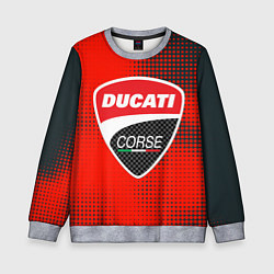 Свитшот детский Ducati Corse logo, цвет: 3D-меланж