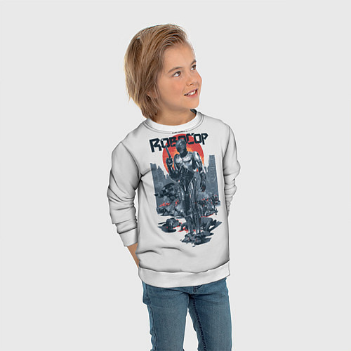 Детский свитшот Робот полицейский / 3D-Белый – фото 3
