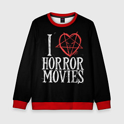 Свитшот детский I Love Horror Movies, цвет: 3D-красный