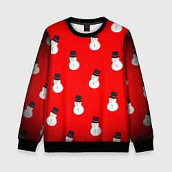 Свитшот детский Снеговики, цвет: 3D-черный