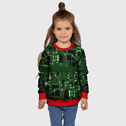 Свитшот детский Неоновая схема, цвет: 3D-красный — фото 2