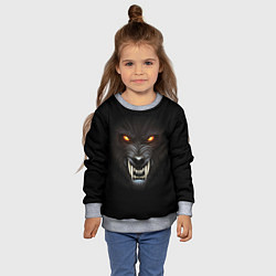 Свитшот детский Злой Волк, цвет: 3D-меланж — фото 2
