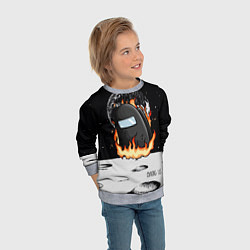 Свитшот детский Among Us fire, цвет: 3D-меланж — фото 2