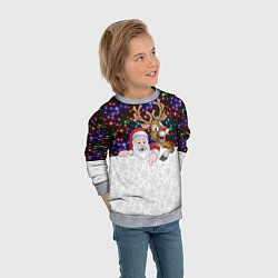Свитшот детский Новый Год, цвет: 3D-меланж — фото 2
