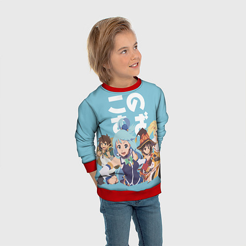 Детский свитшот KonoSuba / 3D-Красный – фото 3