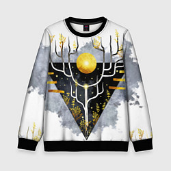 Свитшот детский Графит и золото: дерево жизни, цвет: 3D-черный