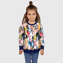 Свитшот детский Цветные лошади, цвет: 3D-синий — фото 2