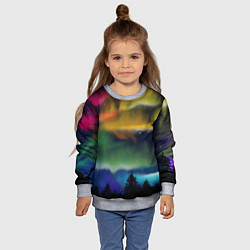 Свитшот детский Северное сияние, цвет: 3D-меланж — фото 2
