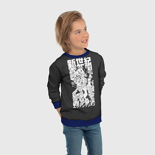 Детский свитшот Евангилион / 3D-Синий – фото 3