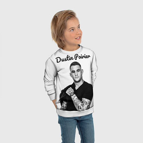 Детский свитшот Dustin Poirier / 3D-Белый – фото 3
