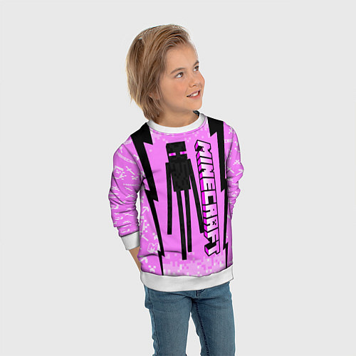 Детский свитшот Minecraft / 3D-Белый – фото 3