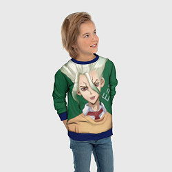 Свитшот детский Доктор Стоун, цвет: 3D-синий — фото 2