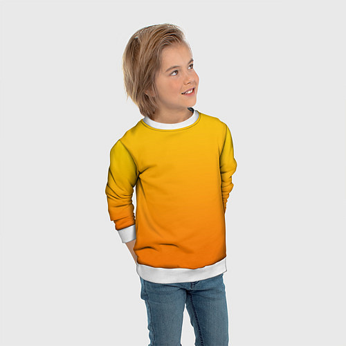 Детский свитшот Оранжевый градиент / 3D-Белый – фото 3