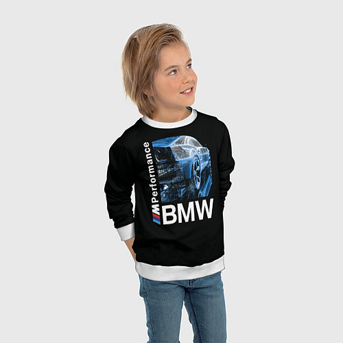 Детский свитшот BMW / 3D-Белый – фото 3