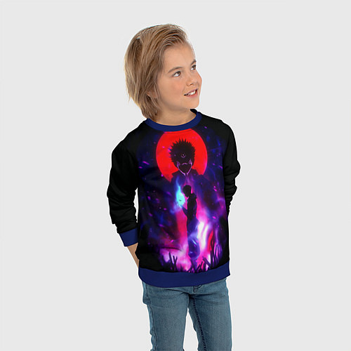 Детский свитшот Магическая битва Итадори / 3D-Синий – фото 3