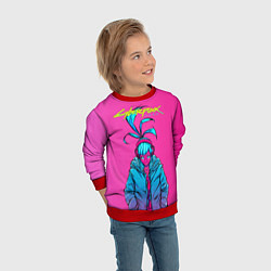 Свитшот детский Cyberpunk 2077, цвет: 3D-красный — фото 2