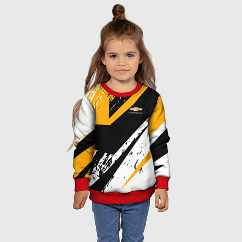 Детский свитшот Chevrolet / 3D-Красный – фото 4