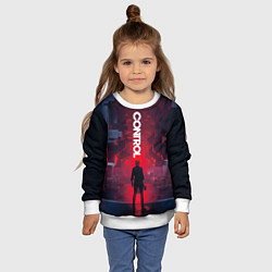 Свитшот детский Control, цвет: 3D-белый — фото 2