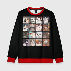 Свитшот детский Коты и кошки, цвет: 3D-красный