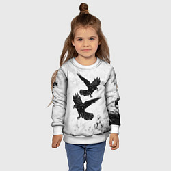 Свитшот детский Gothic crows, цвет: 3D-белый — фото 2