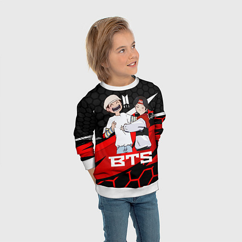 Детский свитшот BTS / 3D-Белый – фото 3
