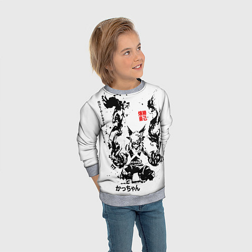 Детский свитшот Моя геройская академия, Кацуки / 3D-Меланж – фото 3