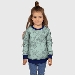 Свитшот детский Пионы и розы, цвет: 3D-синий — фото 2