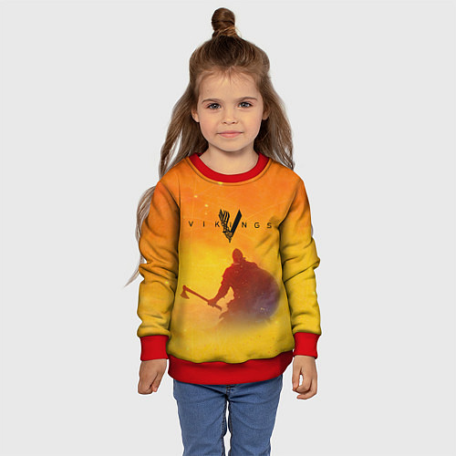 Детский свитшот Викинги Vikings Z / 3D-Красный – фото 4