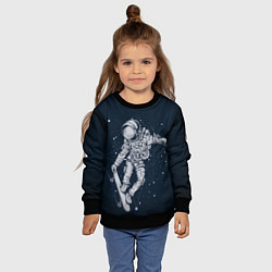 Свитшот детский Космический Скейтбординг, цвет: 3D-черный — фото 2