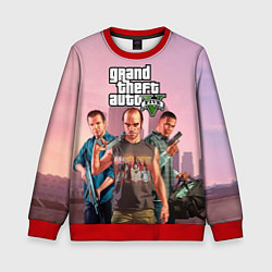 Свитшот детский Персонажи ГТА 5, цвет: 3D-красный