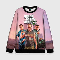 Свитшот детский Персонажи ГТА 5, цвет: 3D-черный