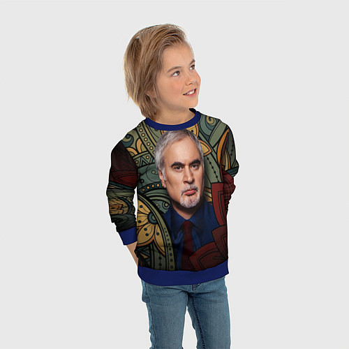 Детский свитшот Меладзе Цветы Мандала / 3D-Синий – фото 3