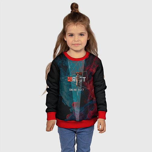 Детский свитшот RUST ALWAYS ONLINE РАСТ / 3D-Красный – фото 4