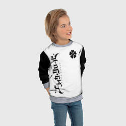 Свитшот детский Черный клеывер аниме, цвет: 3D-меланж — фото 2