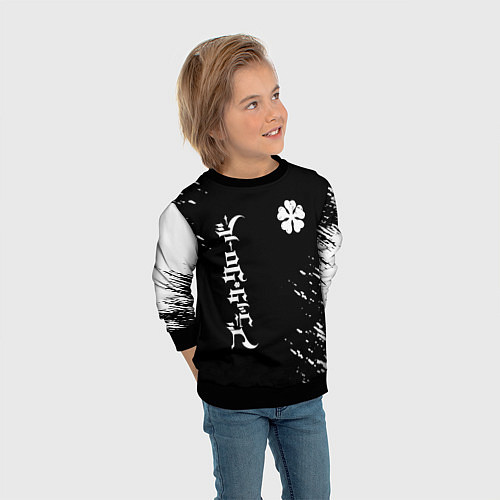 Детский свитшот Черный клевер / 3D-Черный – фото 3