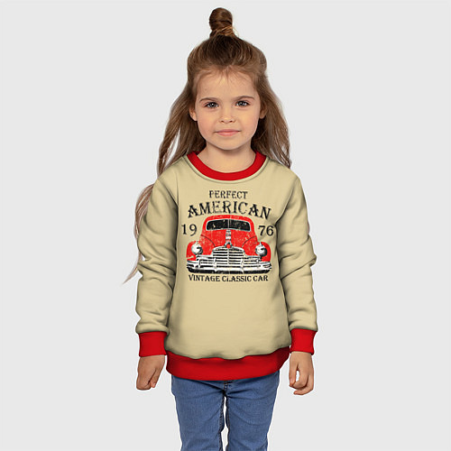 Детский свитшот AMERICAN CAR / 3D-Красный – фото 4