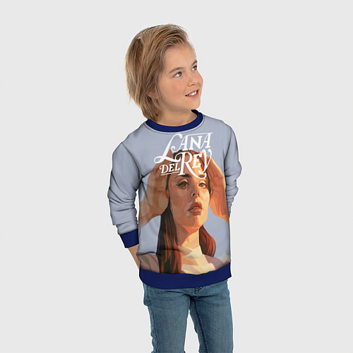 Детский свитшот Lana del rey / 3D-Синий – фото 3