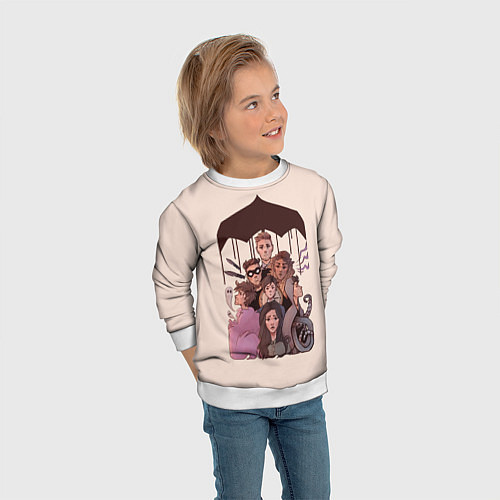 Детский свитшот Семья вместе / 3D-Белый – фото 3