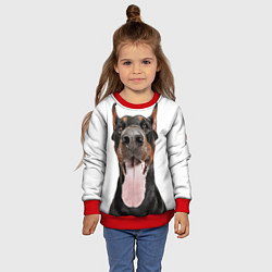 Свитшот детский Доберман Doberman, цвет: 3D-красный — фото 2