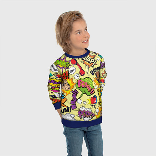 Детский свитшот Комикс / 3D-Синий – фото 3