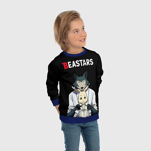 Детский свитшот Beastars Выдающиеся звери / 3D-Синий – фото 3